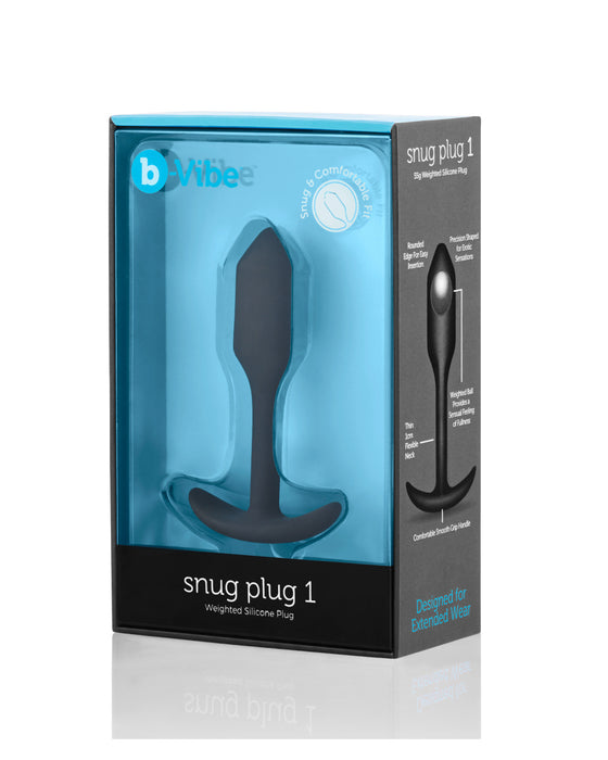 B-vibe Snug Plug 1 Weighted Silicone Butt Plug - 2 oz - Black