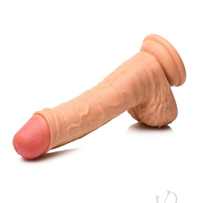 Thinz Uncut 7 Inch Dildo with Balls & Suction Cup - Vanilla