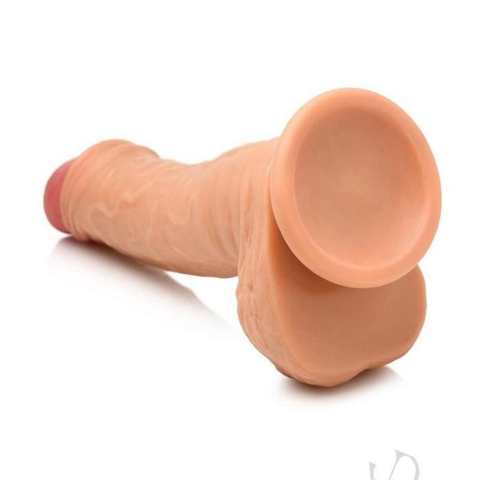 Thinz Uncut 7 Inch Dildo with Balls & Suction Cup - Vanilla