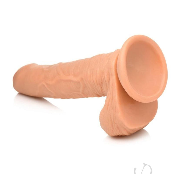 Thinz Uncut 8 Inch Dildo with Balls & Suction Cup - Vanilla