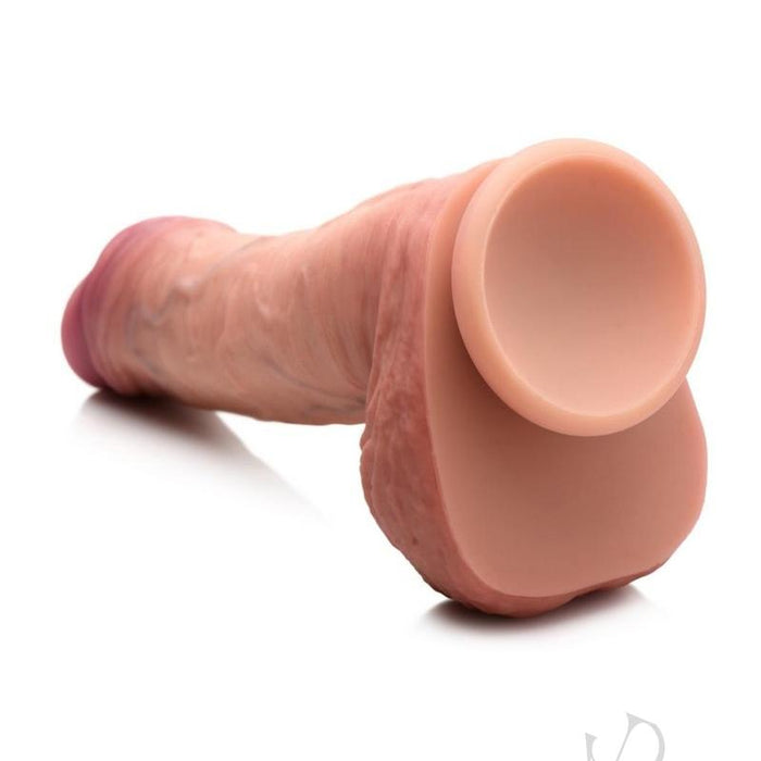 JOCK Dual Density Uncut Dildo with Balls 8.75in - Caramel