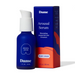 A blue bottle of Dame Lickable Clitoral Arousal Serum 1 oz stands beside its matching blue and orange box, highlighting a plant-based formula with peppermint and cinnamon for clitoral stimulation.