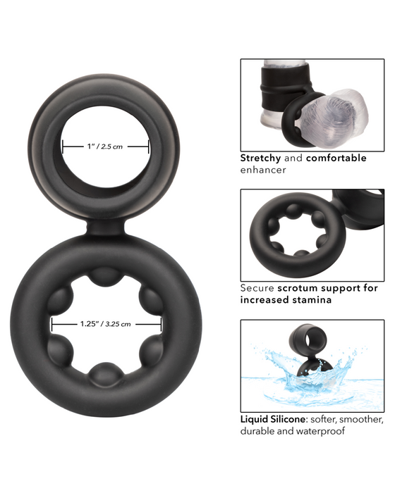 Alpha Silicone Magnum Cock and Ball Support Ring - Black