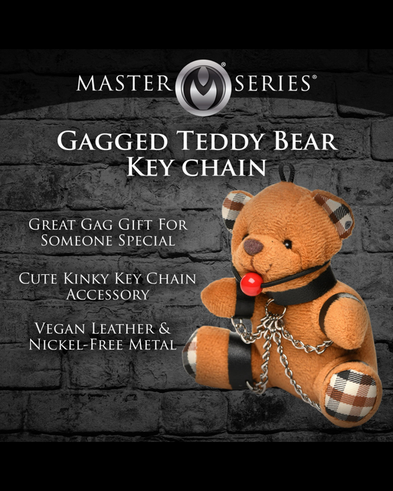 BDSM Teddy Bear Keychain with Ball Gag and Chains