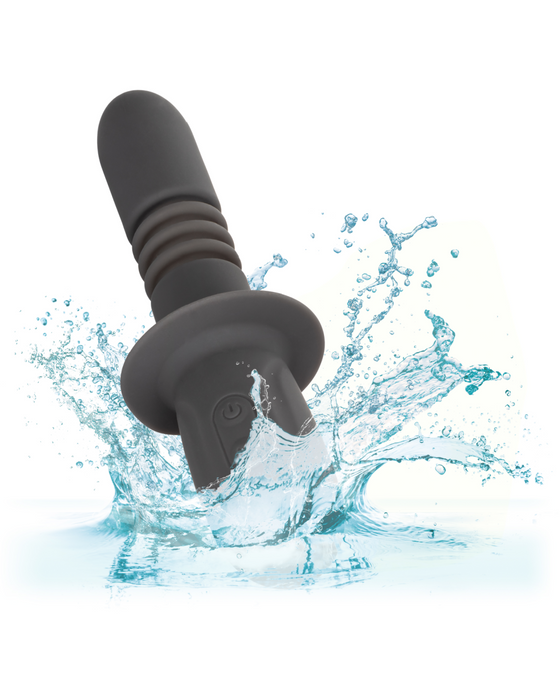 Ramrod Thrusting Vibrating Silicone Dildo with Handle