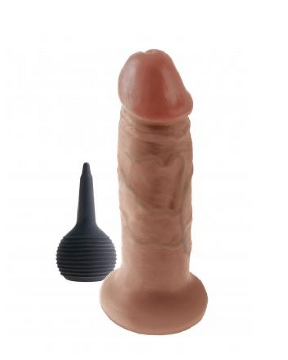 King Cock Realistic Squirting 7 Inch Dildo - Caramel