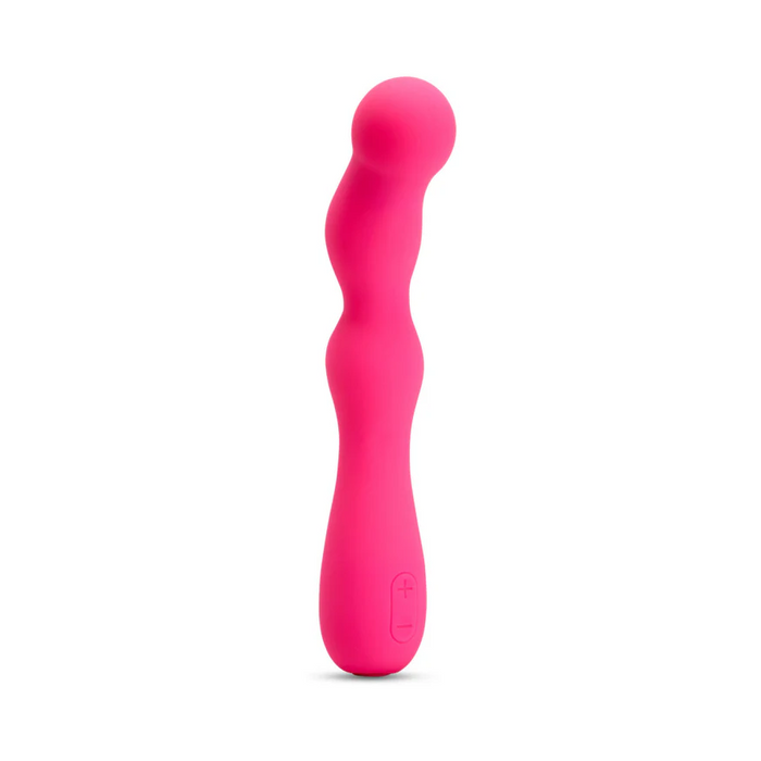 The Nu Sensuelle Nubii Siren Flexible Vibrator is a pink silicone G-spot toy with a curved, bulbous design, base control buttons, and turbo boost mode, shown upright against a white background.