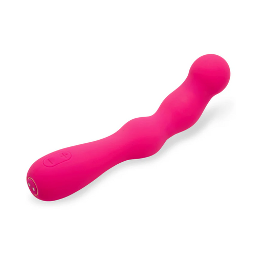 The Nu Sensuelle Nubii Siren Flexible Vibrator is a bright pink G-spot vibe with a wavy, bulbous shaft, rounded tip, simple base controls, and turbo boost mode, shown against a white background.