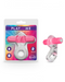 Play with me delight vibrating cock ring – a colorful couples' toys, showcased in its packaging and also displayed outside the package, perfect as a beginner's cock ring. 
Teaser Vibrating Beginner's Cock Ring - Pink by Blush.