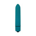 The Bumpy 3-Piece Beaded Anal Plug Set features a teal vibrating bullet with a rounded tip and smooth cylindrical shape, shown vertically against a white background.