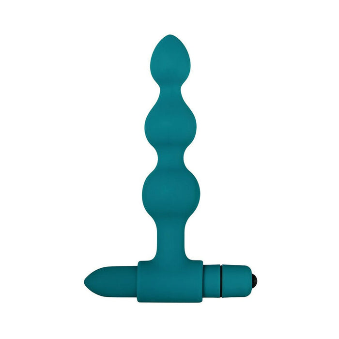 The Bumpy 3-Piece Beaded Anal Plug Set with Vibrating Bullet, featuring a graduated silicone shaft and vibrating base for intense pleasure, is shown against a white background.