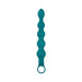 The Bumpy 3-Piece Beaded Anal Plug Set with Vibrating Bullet features a string of graduated teal silicone beads with a tapered tip and circular handle, displayed against a white background.