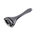 The Ex's & Oh's Temperature Play Sensory Roller is a sleek black metal facial roller with a curved handle and smooth rounded head, ideal for skincare massage or temperature play, shown on a white background.