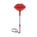 The Kiss Crop with Red Silicone Lips features a red handle, flat lip-shaped silicone tip, and black wrist strap, making it a playful and adventurous spanking toy.