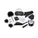 Explore new sensations with the Midnight Moods 10 Piece Beginner Bondage Kit, featuring a blindfold, silky ties, feather tickler, nipple clamps with feathers, mini flogger, cards, bullet vibrator, and bondage tape—ideal for adventurous couples.