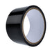 A roll of shiny black adhesive tape from the Midnight Moods 10 Piece Beginner Bondage Kit, ideal for pairing with a bondage set, displayed on a white background.
