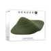 A white box with "GENDER X" branding showcases the Gender X Pleasure Pad Rechargeable Grinding Pad & Stroker, a green, ridged, waterproof pad crafted from flexible silicone. The box reads "Pleasure Pad" and "Silicone. Rechargeable.