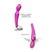 The Pleaser Flapping Oral Sex Vibrator is shown in pink; one image displays magnetic USB charging, another shows it splashing in water. Text highlights "Magnetic rechargeable," "2h running time," and "Waterproof IPX7.