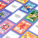 The Together Couples Intimacy Card Game features colorful cards with text prompts and vibrant illustrations of diverse people, arranged diagonally on a purple surface to encourage connection and fun for couples.