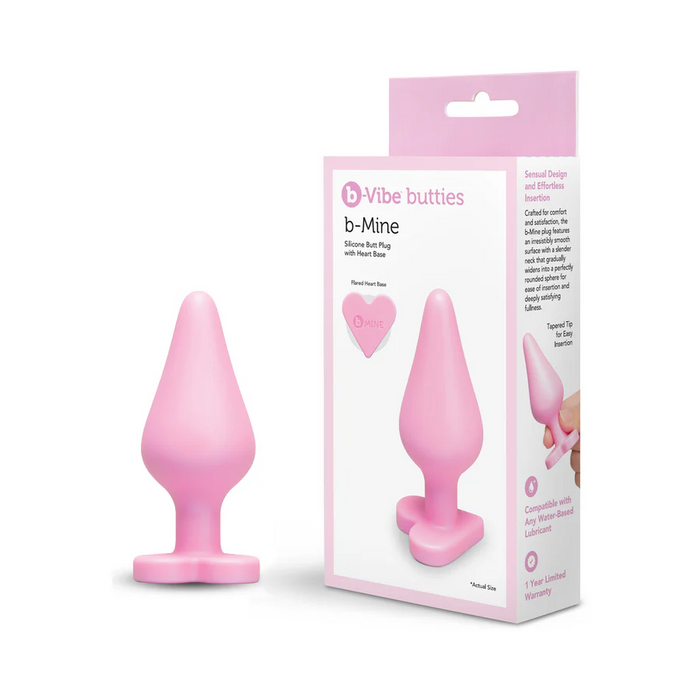 b-Vibe Butties b-Mine Heart Base Silicone Butt Plug