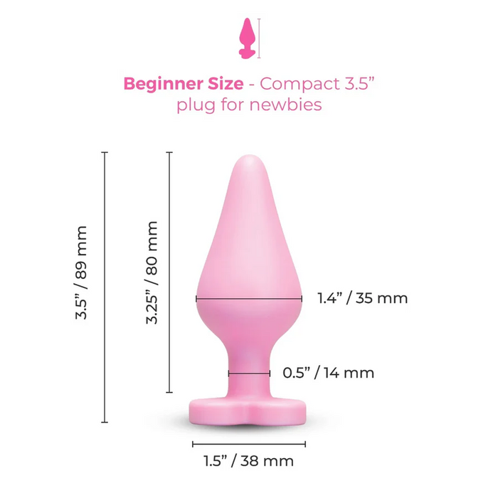 b-Vibe Butties b-Mine Heart Base Silicone Butt Plug