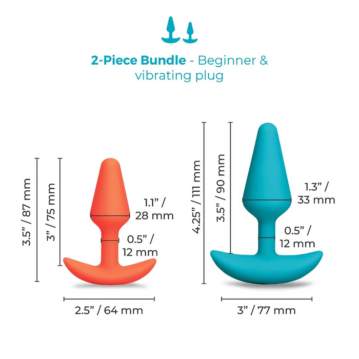 b-Vibe Butties Anal Training Bundle Remote Control Silicone Plug Set