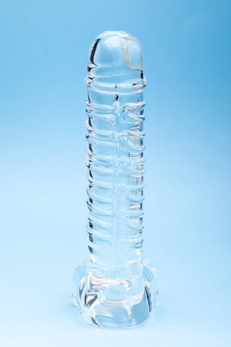 Seraphic Opus Textured Glass Dildo with Balls