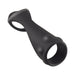 The Enhancer Textured Cock Strap & Ball Stretcher is a black silicone ring with a contoured hourglass shape, textured bumps, and dual circular openings for versatile comfort and support.