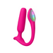 The Lovense Bluetooth App Controlled Vibrating Anal Plug is a pink silicone wearable toy with a bulbous end, curved base, and an oval control panel featuring multicolored LED lights, offering versatile pleasure via convenient app remote operation.