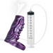 The Siphon Tentacle Squirting Purple Penis Enhancer is a textured silicone sleeve connected to a clear syringe by tubing, allowing water to squirt from its tip for an impressive liquid-dispensing experience.