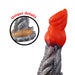 The Splash Garon Squirting 7.5 Inch Dragon Creature Dildo features fantasy-inspired, textured silicone in red, gray, and orange hues. A close-up inset displays scaled ridges with "Unique details" in red text above the intricate design.