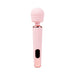 The Intense Waterproof Rechargeable Wand Vibrator with App Control is a pink handheld massager with ultra-soft silicone, ribbed design, metallic base accent, and powerful stimulation, shown vertically against a white background.