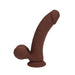 RealRock 6 Inch Dual-Density Vibrating Silicone Dildo with Weighted Balls - Chocolate
