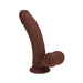 RealRock 6 Inch Dual-Density Vibrating Silicone Dildo with Weighted Balls - Chocolate
