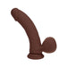 RealRock 6 Inch Dual-Density Vibrating Silicone Dildo with Weighted Balls - Chocolate