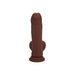 RealRock 6 Inch Dual-Density Vibrating Silicone Dildo with Weighted Balls - Chocolate