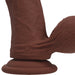 RealRock 6 Inch Dual-Density Vibrating Silicone Dildo with Weighted Balls - Chocolate
