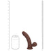 RealRock 6 Inch Dual-Density Vibrating Silicone Dildo with Weighted Balls - Chocolate