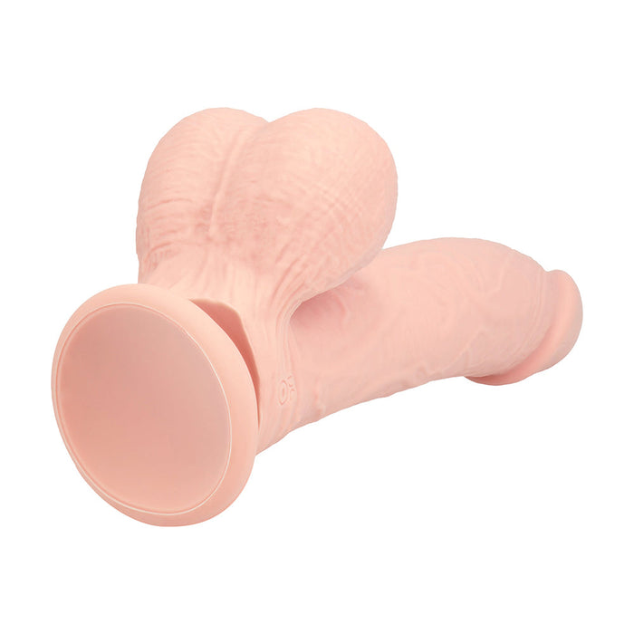 RealRock 6 Inch Dual-Density Vibrating Silicone Dildo with Weighted Balls - Vanilla