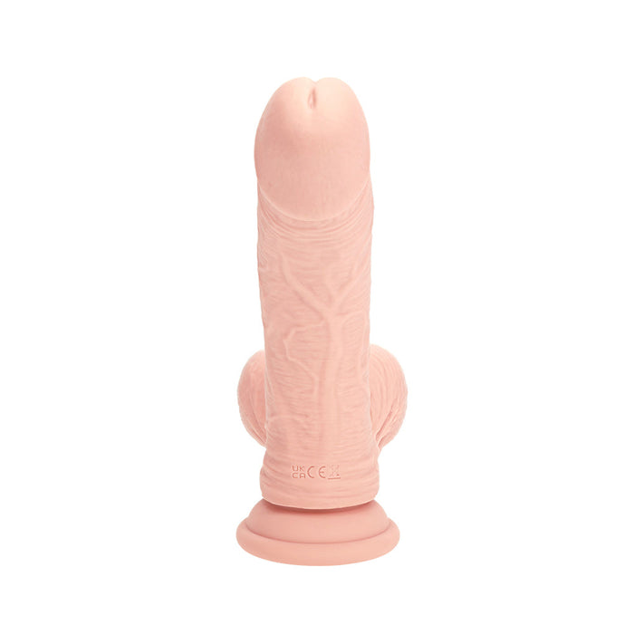 RealRock 6 Inch Dual-Density Vibrating Silicone Dildo with Weighted Balls - Vanilla