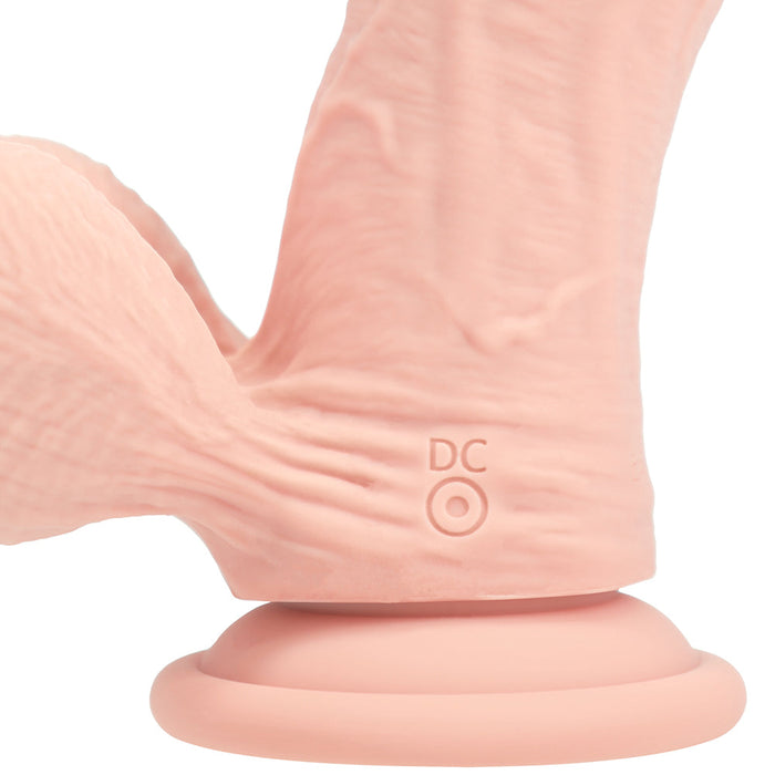 RealRock 6 Inch Dual-Density Vibrating Silicone Dildo with Weighted Balls - Vanilla