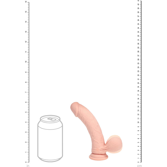RealRock 6 Inch Dual-Density Vibrating Silicone Dildo with Weighted Balls - Vanilla