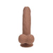 RealRock 6 Inch Dual-Density Vibrating Silicone Dildo with Weighted Balls - Caramel