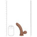 RealRock 6 Inch Dual-Density Vibrating Silicone Dildo with Weighted Balls - Caramel