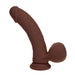 RealRock 7 Inch Dual-Density Vibrating Silicone Dildo with Weighted Balls - Chocolate