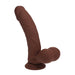 RealRock 7 Inch Dual-Density Vibrating Silicone Dildo with Weighted Balls - Chocolate