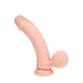 RealRock 7 Inch Dual-Density Vibrating Silicone Dildo with Weighted Balls - Vanilla