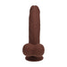 RealRock 8 Inch Dual-Density Vibrating Silicone Dildo with Weighted Balls - Chocolate