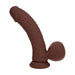 RealRock 8 Inch Dual-Density Vibrating Silicone Dildo with Weighted Balls - Chocolate