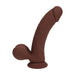 RealRock 8 Inch Dual-Density Vibrating Silicone Dildo with Weighted Balls - Chocolate